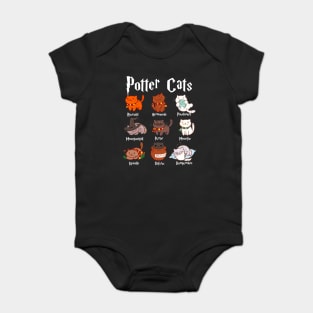 Potter Cats t-shirt Funny Gifts For Cat Lovers Baby Bodysuit